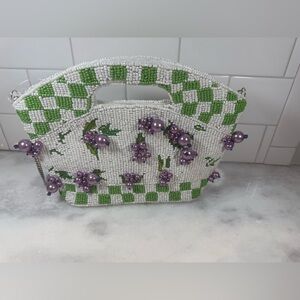 Viral New Release Blueberry Beaded Checkered Clutch Crossbody Bag made in India